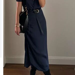PAIGE satin midi dress